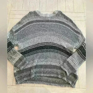 Grey American eagle striped sweater size large